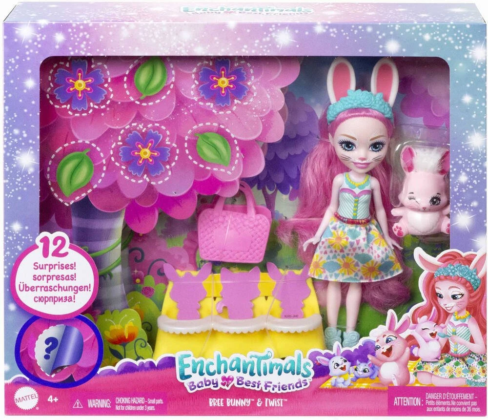 MATTEL ENCHANTIMALS - MEILLEURS AMIS DES BEBES 15 CM - POUPEE BREE BUNNY ET TWIST – Image 6